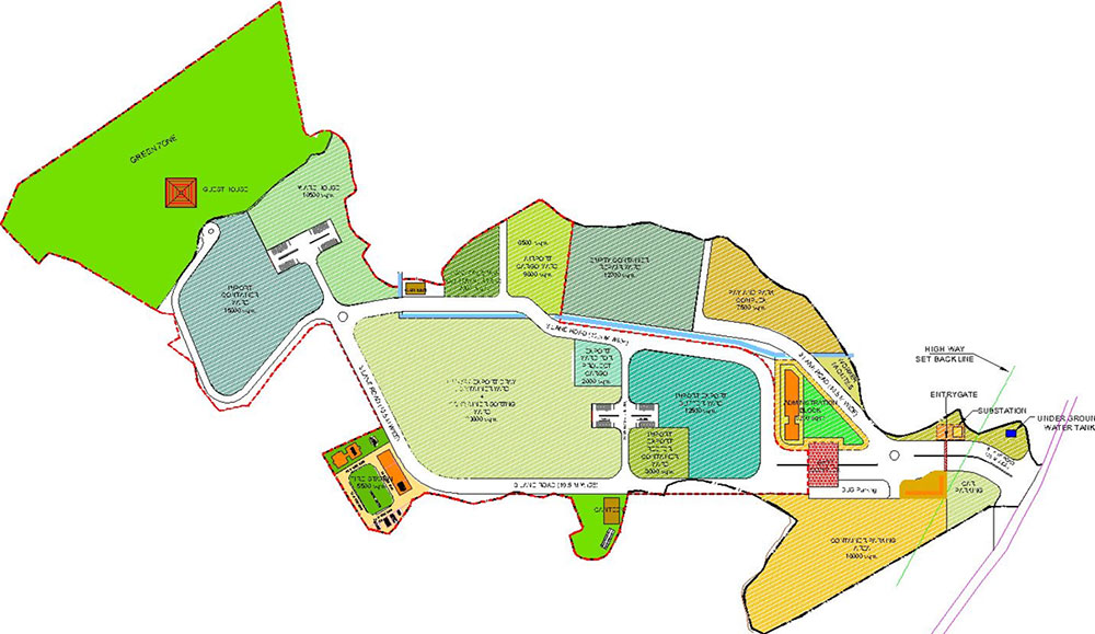 Logistics hub for Dragon King Container Handling Services, Near Village Chirale, Dronagiri Node. Dragon King Container Handling Services Ltd. (DKCHSL)